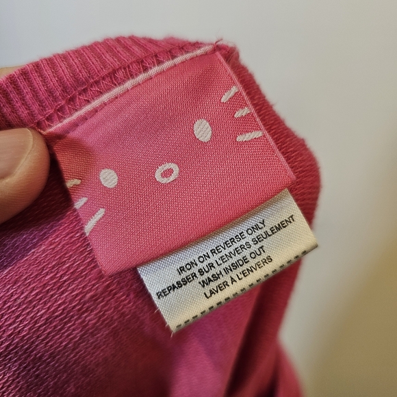 Hello Kitty sequined 3/4 sleeve long crewneck reverse knit sweater girls size M - Picture 4 of 6